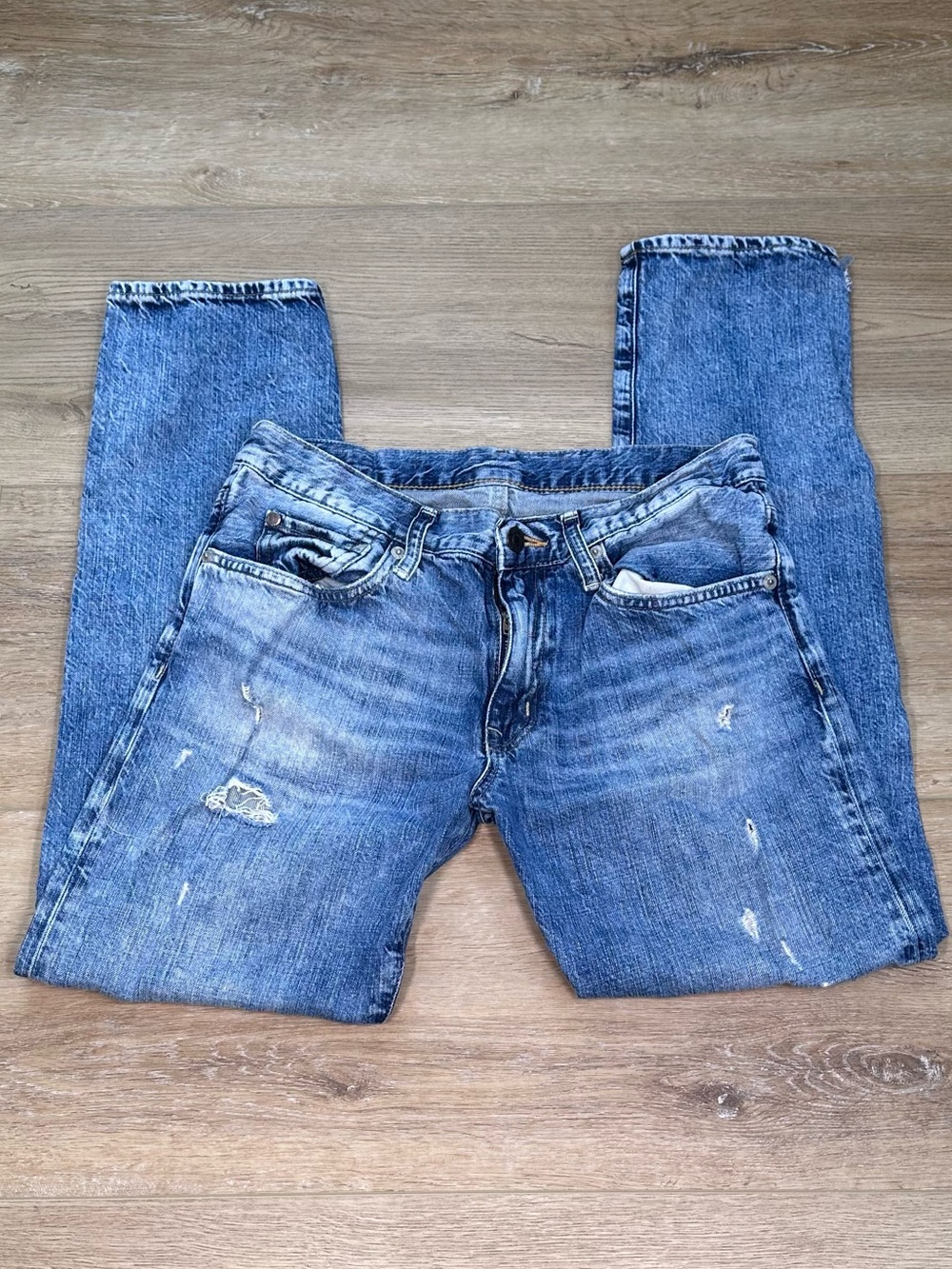 Denim & Supply Ralph Lauren Distressed Blue Boyfriend Jeans